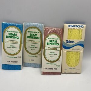 Lot Vintage Stretch Lace Seam Binding & Hem Facing K & P Coats Talon 3 Yards NOS